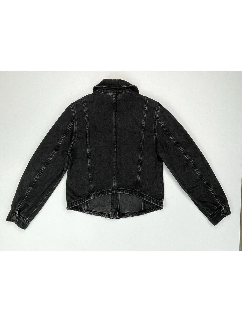 Free People We The Free Jade Denim Jacket Washed Black Cotton Trucker S
